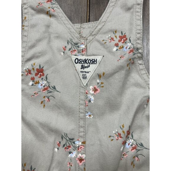 OshKosh Beige Floral Overalls - Picture 4 of 12